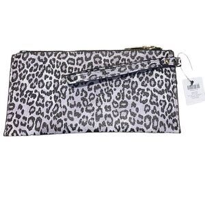NWT Chico’s Faux Leather Leopard Print Wristlet